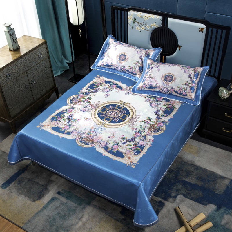 2019牛氏席铺绑带床单 冰丝绳固床单 冰丝凉席 凉席三件套 凉席套件 1.5m（5英尺）床 艾尔莎绑带1