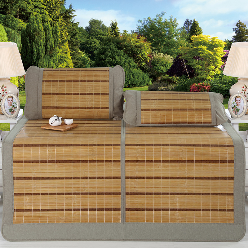 2019牛氏席铺竹席 凉席三件套 竹凉席 凉席套件 竹席套件 1.5m（5英尺）床 罗曼蒂克1