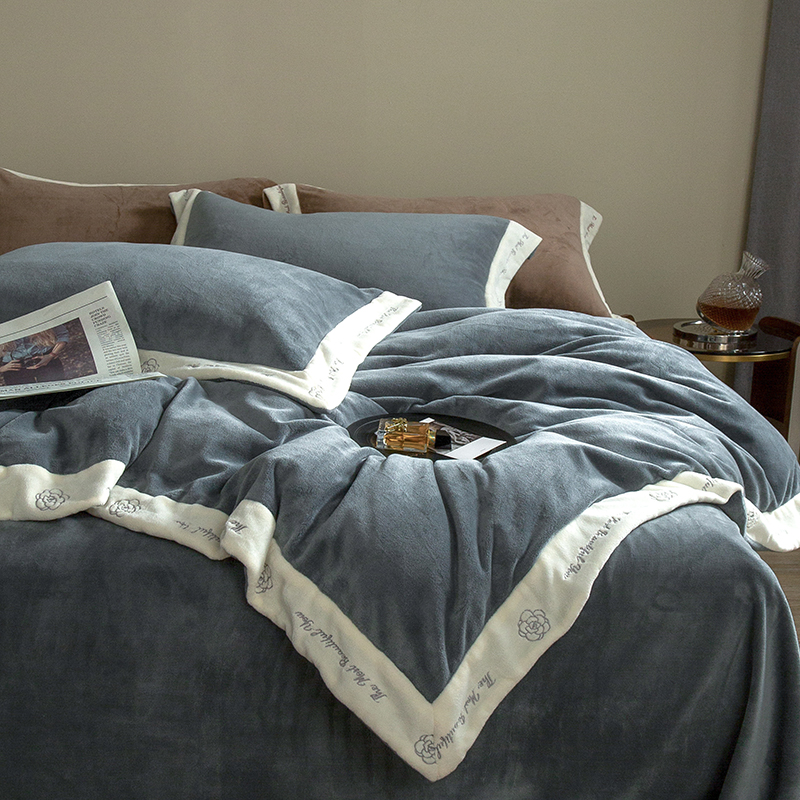 毛毯被子四件套单件床单被套床笠珊瑚绒牛奶绒冬被法兰绒（风格一）