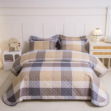 2023新款纯棉夹棉绗缝斜纹圆角床盖款套件及单品系列--单床盖