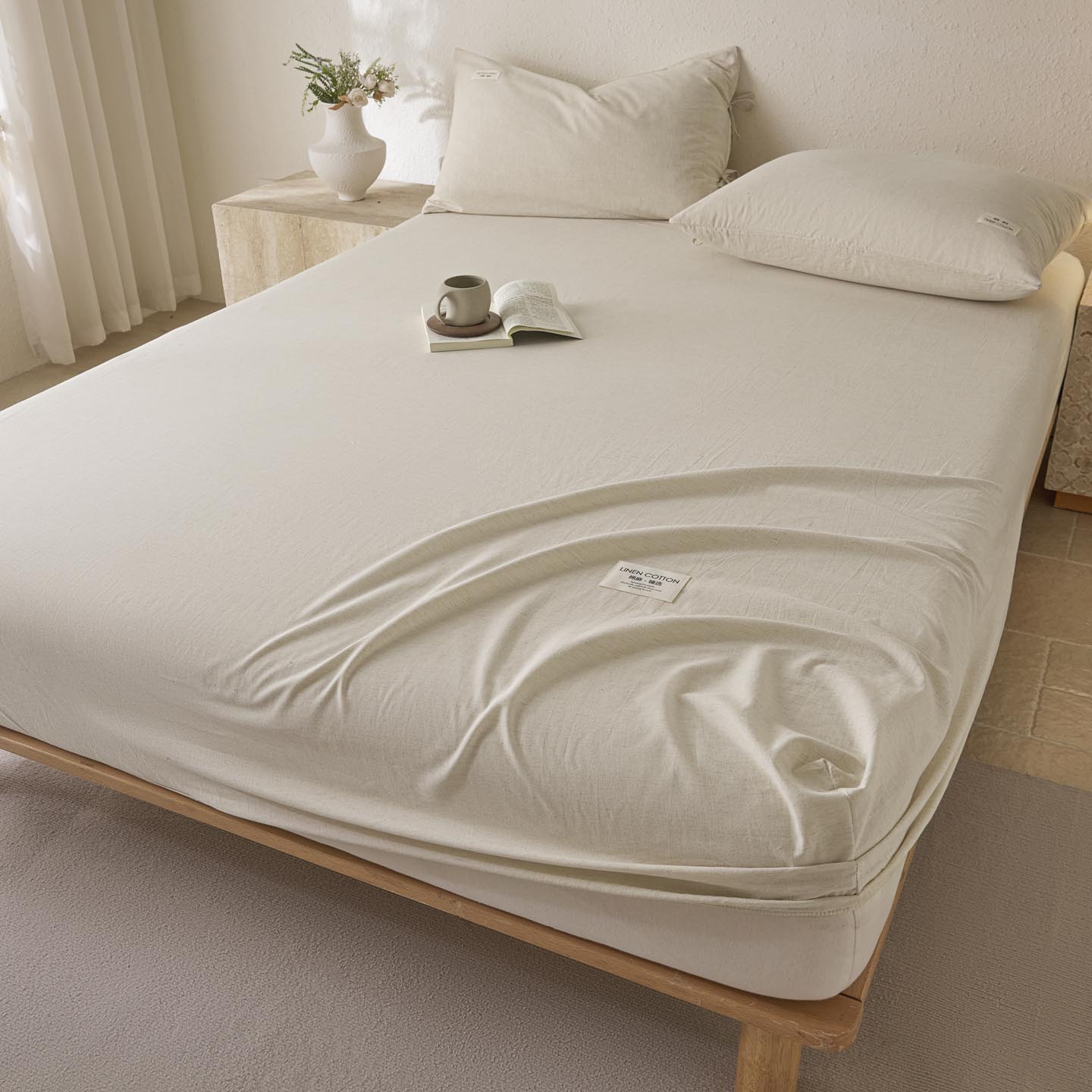 2025新款简约色织棉麻单床笠-原点（含单品）