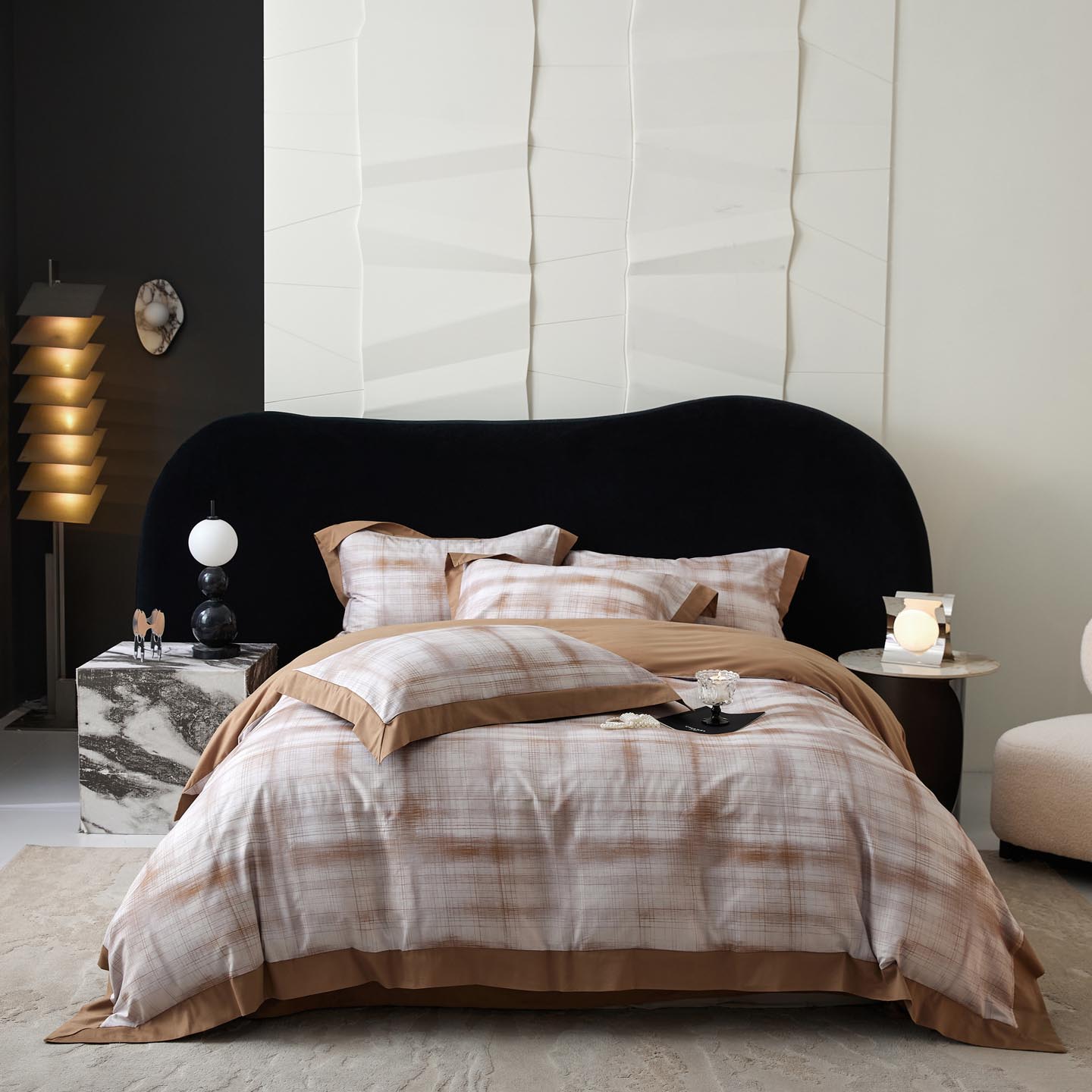 2025新款50S全棉磨毛拼角款四件套