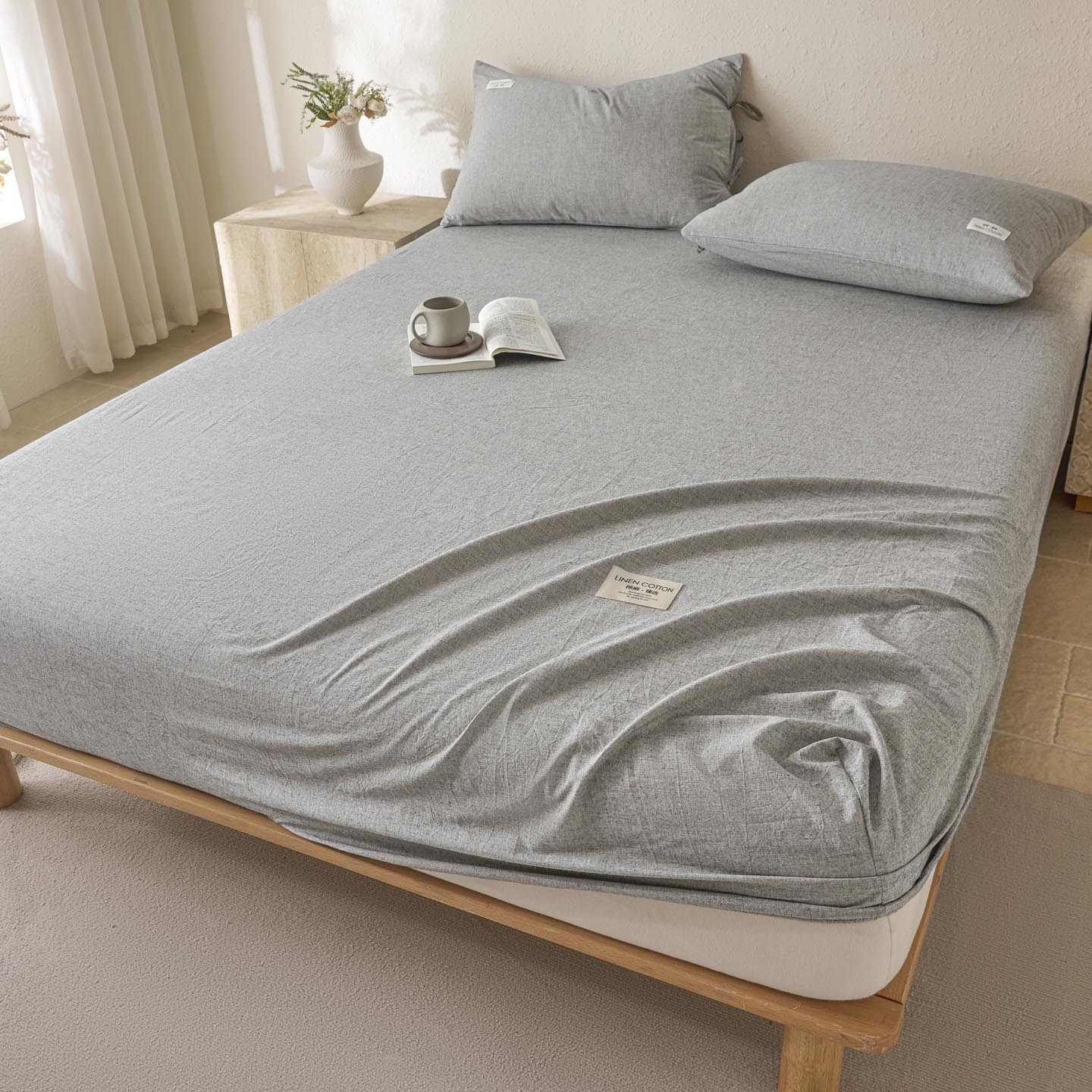 2025新款简约色织棉麻单床笠-原点（含单品）