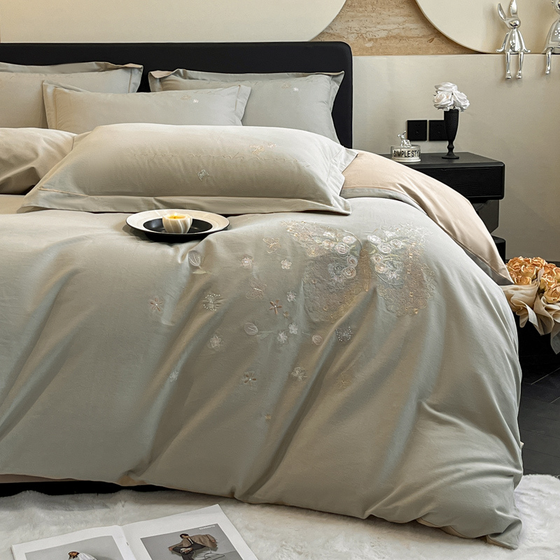 2025新款全棉磨毛刺绣四件套系列-花蝴蝶