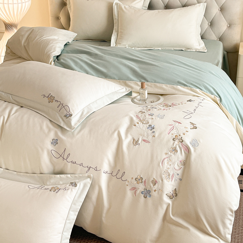 2025新款全棉磨毛刺绣四件套系列-普莉