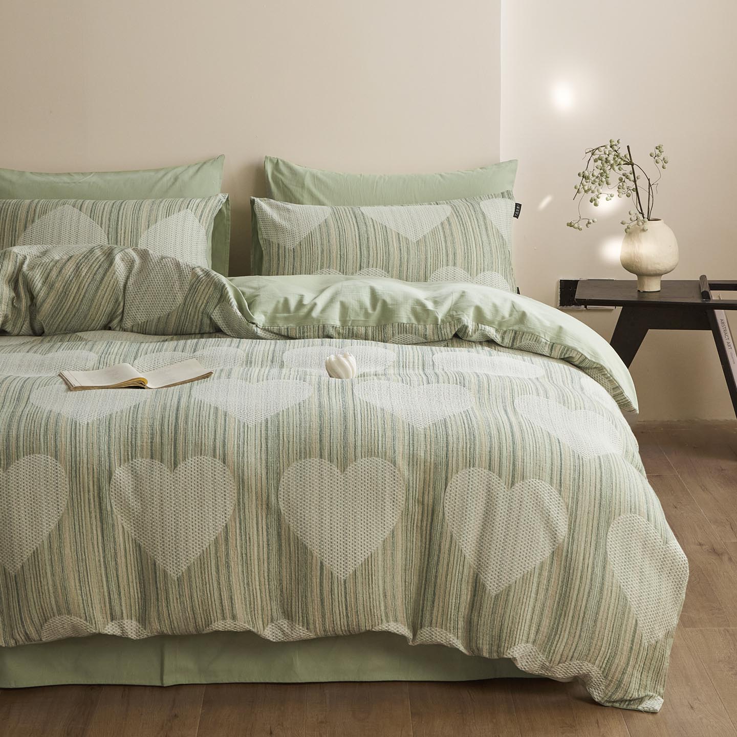 2025新款简约款全棉磨毛提花四件套-未眠