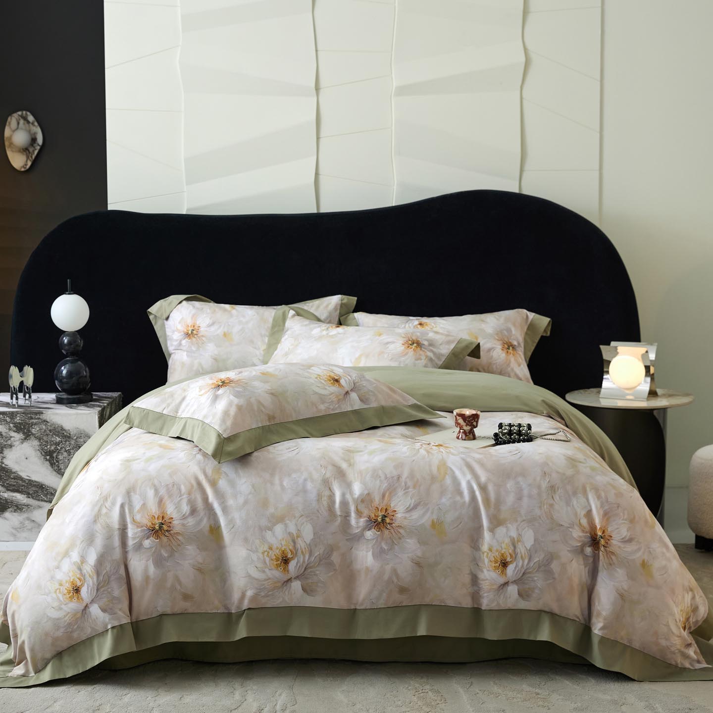 2025新款50S全棉磨毛拼角款四件套