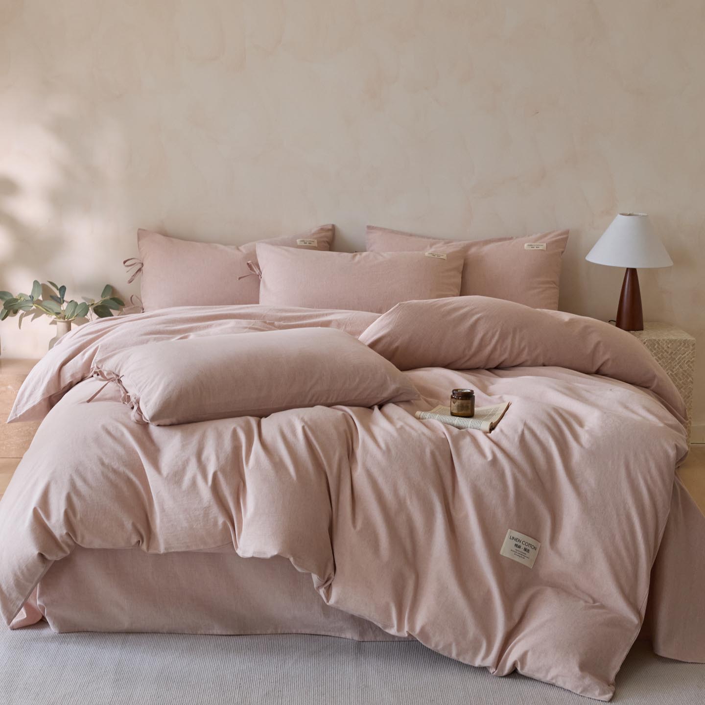 2025新款简约色织棉麻四件套-原点（含单品）