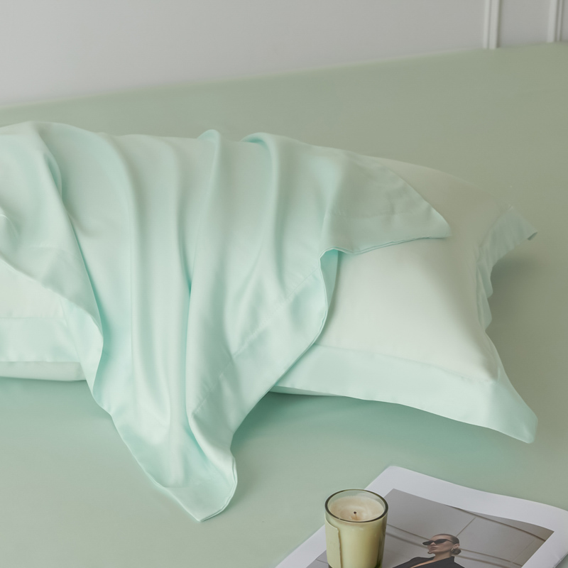 2025新款纯色兰精天丝棉单枕套 场景1