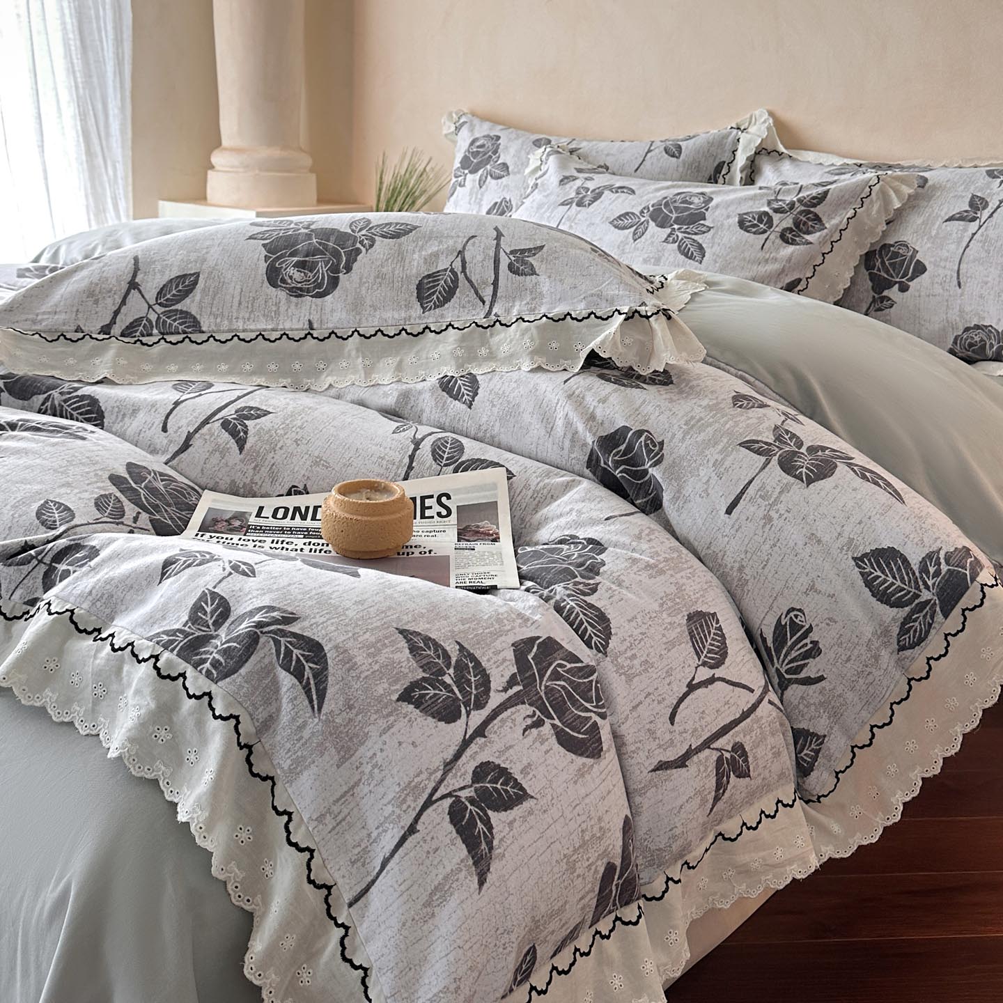 2025新款全棉磨毛印花四件套-雅漾