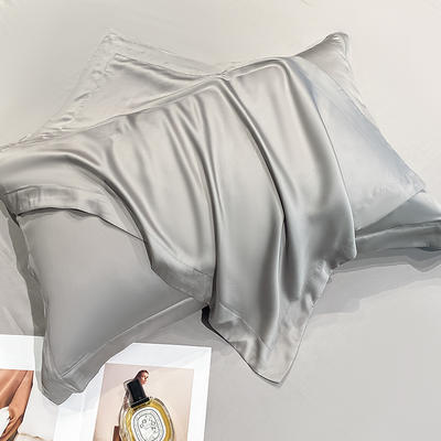 2023新款兰精天丝TM纯色系列单品枕套 48*74cm枕套一对 单枕套-都市灰