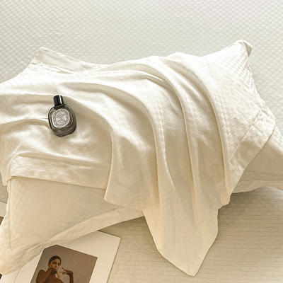2023新款全棉提花尼克罗系列单品枕套 48*74cm枕套一对 提花单枕套-珍珠白