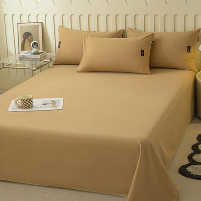 2023新款纯色织标加厚棉生态磨毛--单床单 230*250cm单床单 单床单-咖