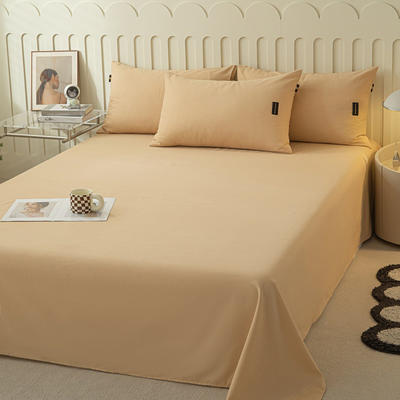 2023新款纯色织标加厚棉生态磨毛--单床单 230*250cm单床单 单床单-奶咖