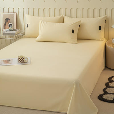 2023新款纯色织标加厚棉生态磨毛--单床单 230*250cm单床单 单床单-奶昔白