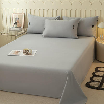 2023新款纯色织标加厚棉生态磨毛--单床单 230*250cm单床单 单床单-浅灰