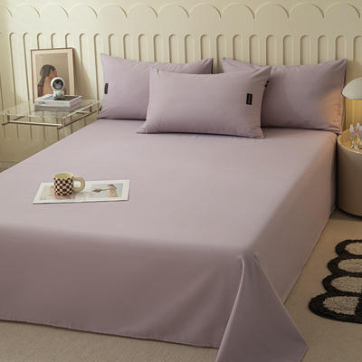 2023新款纯色织标加厚棉生态磨毛--单床单 230*250cm单床单 单床单-烟紫