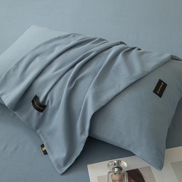 2023新款纯色织标加厚棉生态磨毛--单枕套