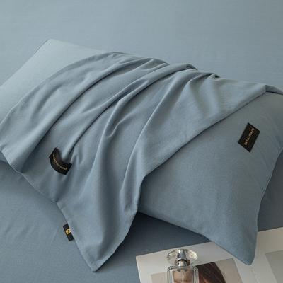 2023新款纯色织标加厚棉生态磨毛--单枕套 48*74cm  枕套一对 单枕套-丈兰