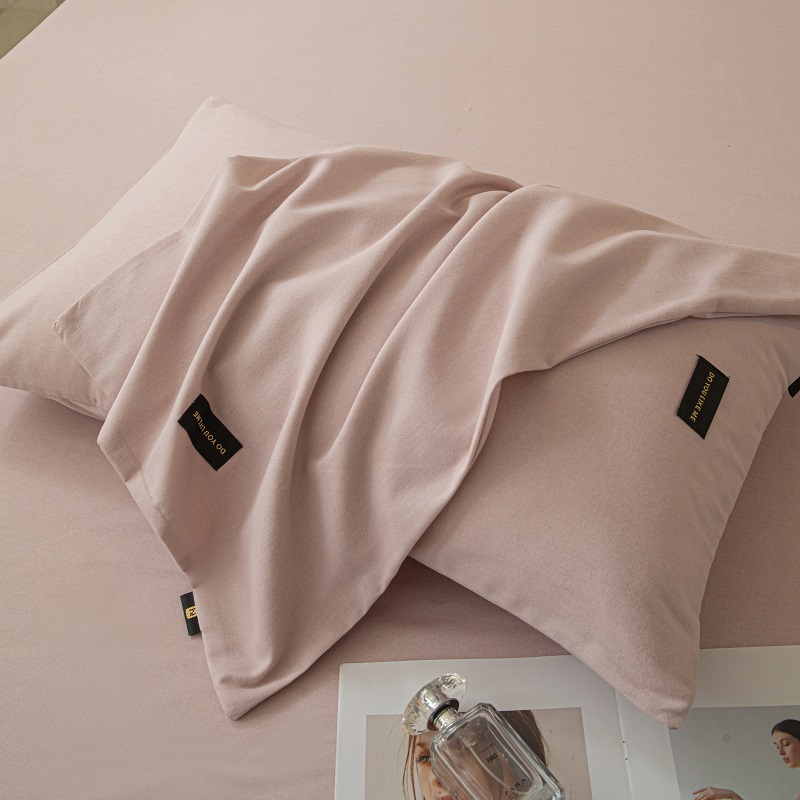 2025新款原棉纯色织标磨毛单品及套件--枕套