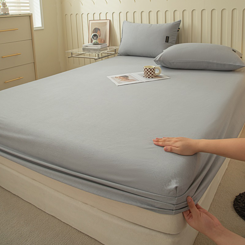 2025新款原棉纯色织标磨毛单品及套件--床笠