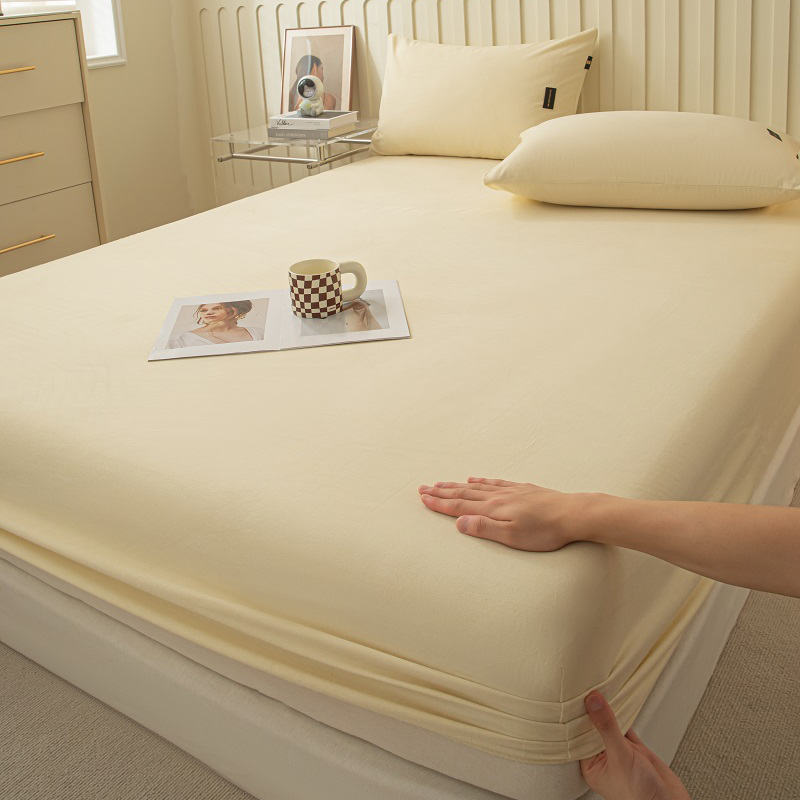 2025新款原棉纯色织标磨毛单品及套件--床笠