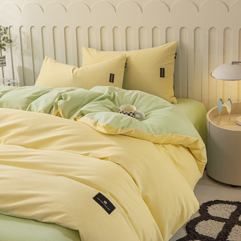 2024新款原棉纯色织标磨毛单品及套件--被套