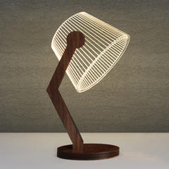 创意3D视觉阅读灯 木质支架亚克力灯罩 小台灯3D立体小夜灯 均码 小C