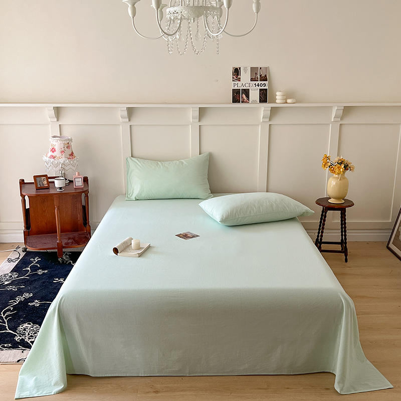 2023新款马卡龙条纹A类色织水洗棉单品床笠床单-单床单