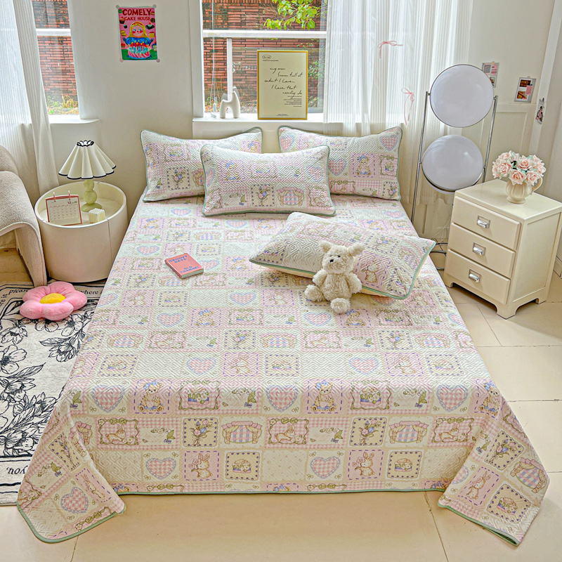 91家纺网 家纺一手货源 找家纺 羽爱家纺 2025新款A类双面印花全棉水洗床盖套件-三件套 彩虹蛋糕