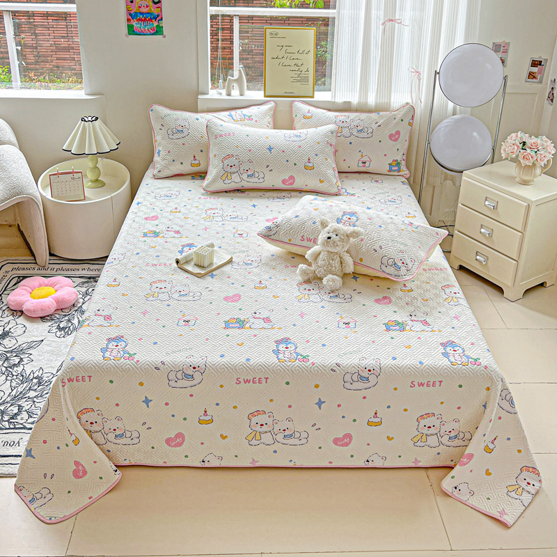 91家纺网 家纺一手货源 找家纺 羽爱家纺 2025新款A类双面印花全棉水洗床盖套件-三件套 甜蜜伙伴