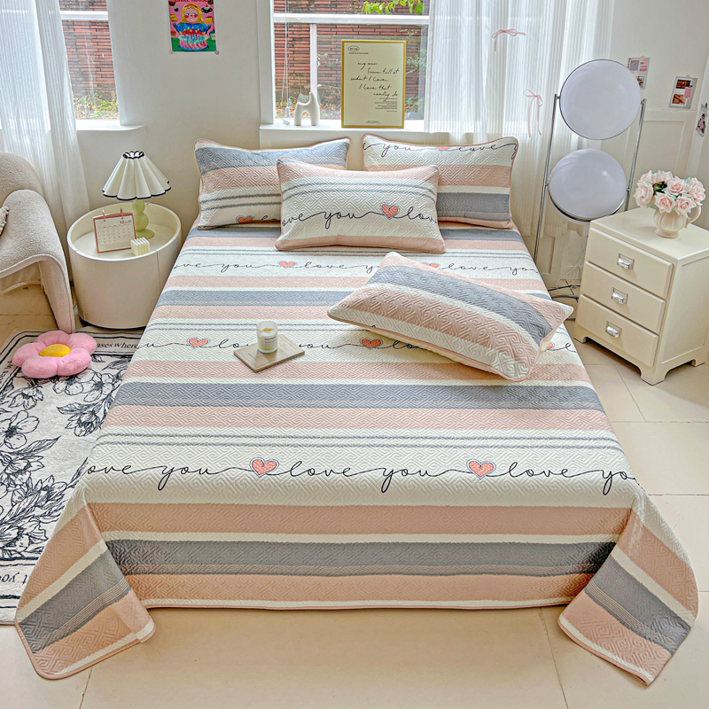 91家纺网 家纺一手货源 找家纺 羽爱家纺 2025新款A类双面印花全棉水洗床盖套件-三件套 心悦