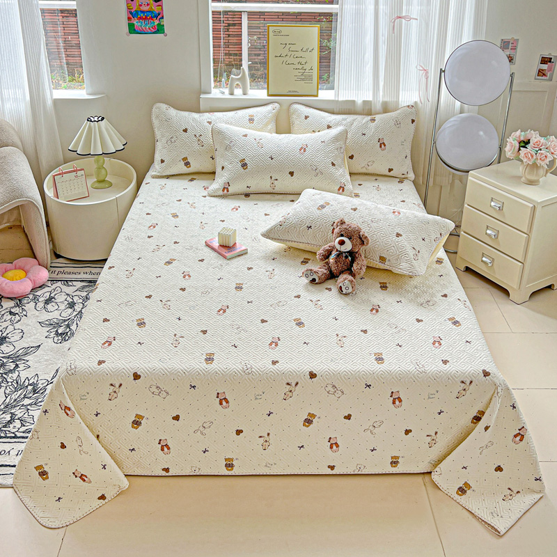 91家纺网 家纺一手货源 找家纺 羽爱家纺 2025新款A类双面印花全棉水洗床盖套件-三件套 甜心派对