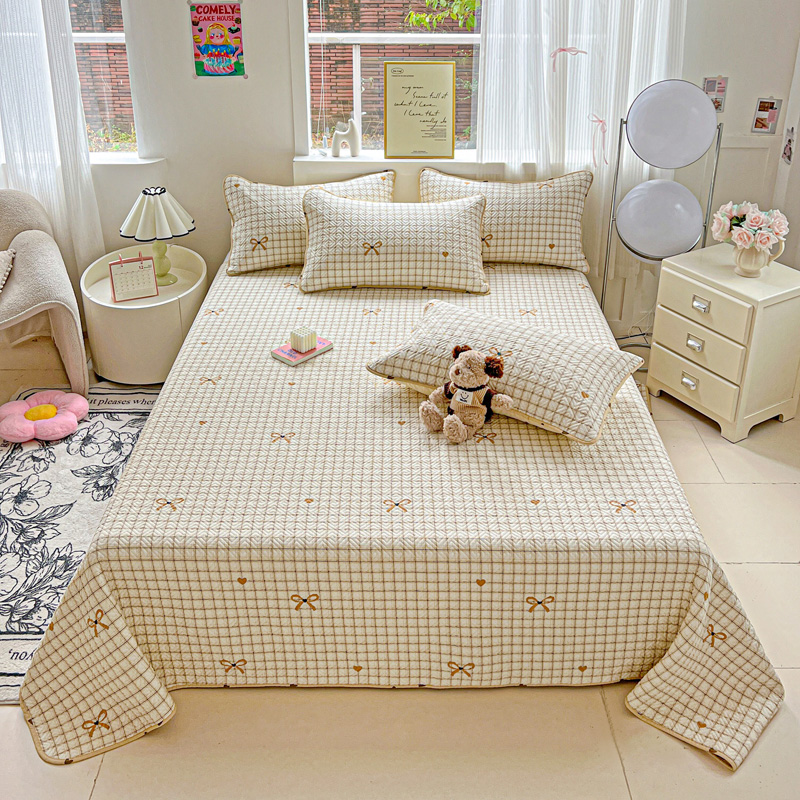 91家纺网 家纺一手货源 找家纺 羽爱家纺 2025新款A类双面印花全棉水洗床盖套件-三件套 极简主义