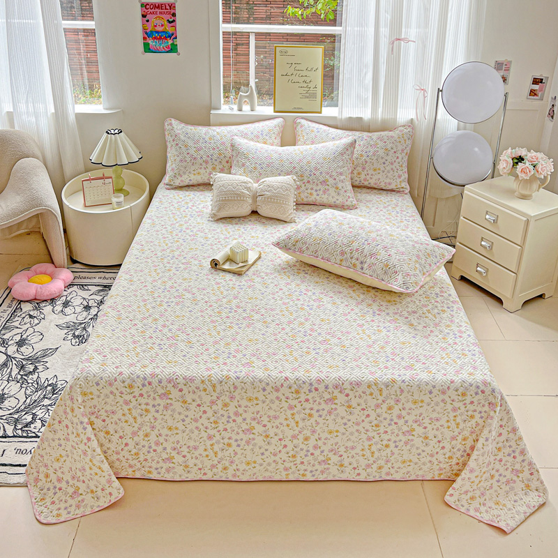 91家纺网 家纺一手货源 找家纺 羽爱家纺 2025新款A类双面印花全棉水洗床盖套件-三件套 向阳花开