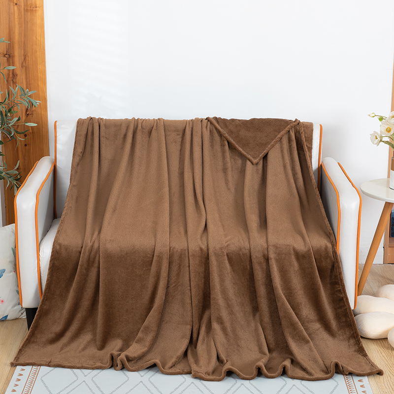 2023新款法兰绒纯色赠品毛毯珊瑚绒礼品盖毯