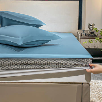 2023新款A类透气100高支床笠三件套单件纯棉床罩床垫防滑保护罩-路易斯
