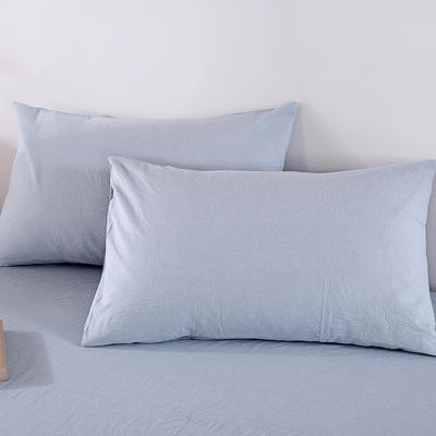 2020新款水洗棉单品系列 单品枕套 48*74cm/对 浅蓝