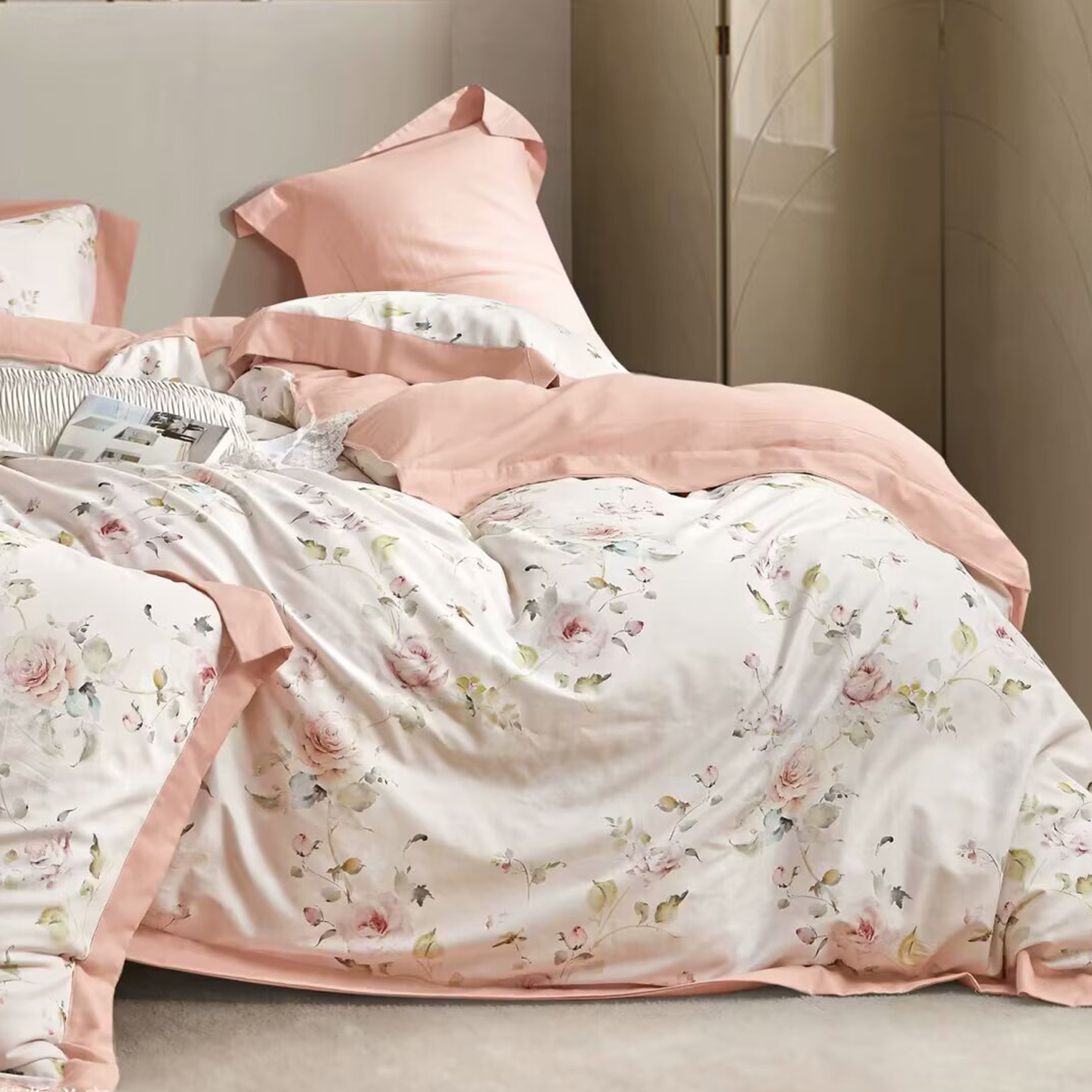 91家纺网 家纺一手货源 找家纺 （总）未来家居 2025新款优帝100支贡缎长绒棉四件套-1