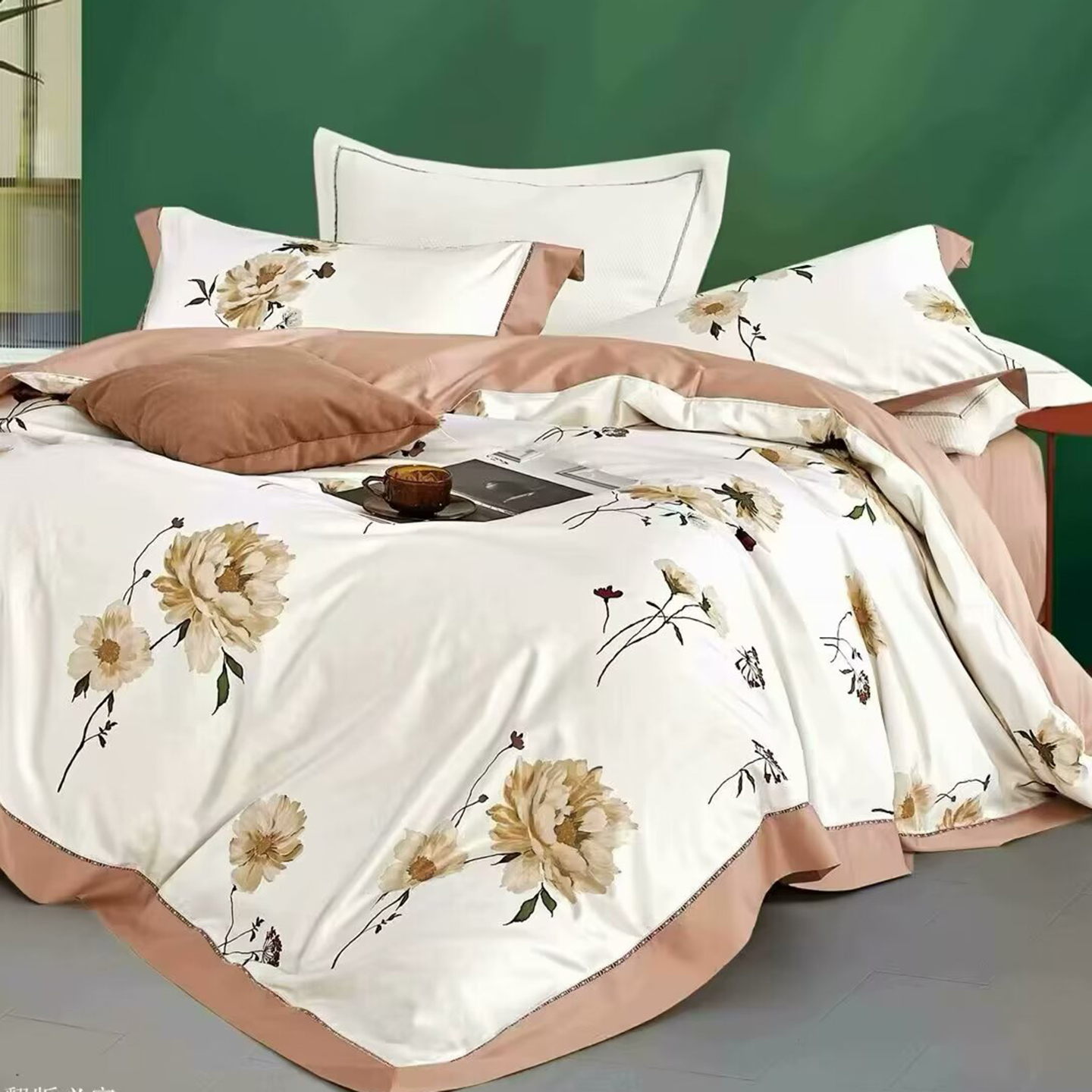 91家纺网 家纺一手货源 找家纺 （总）未来家居 2025新款优帝100支贡缎长绒棉四件套-1