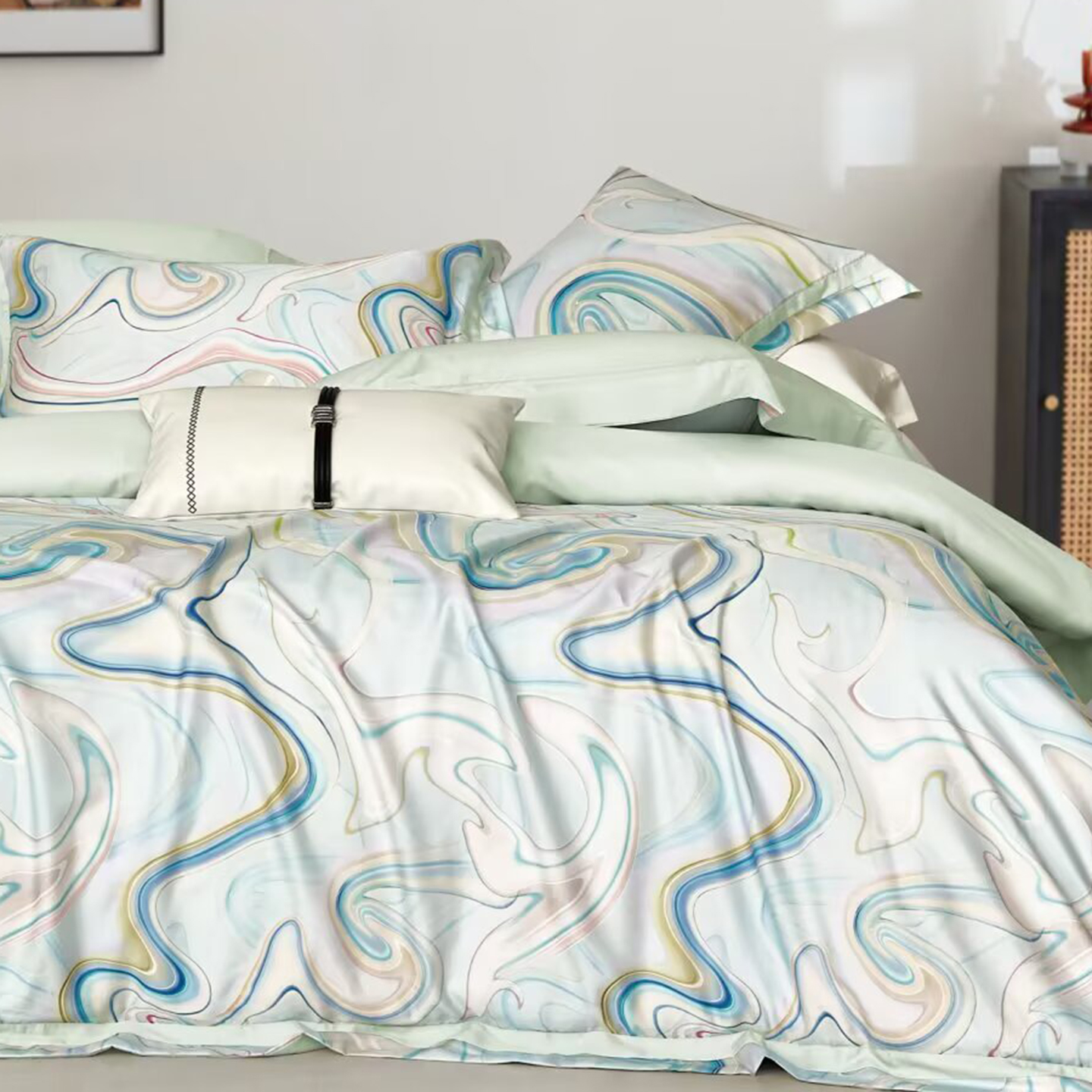 91家纺网 家纺一手货源 找家纺 （总）未来家居 2025新款UD活性印染铂金贡缎长绒棉四件套