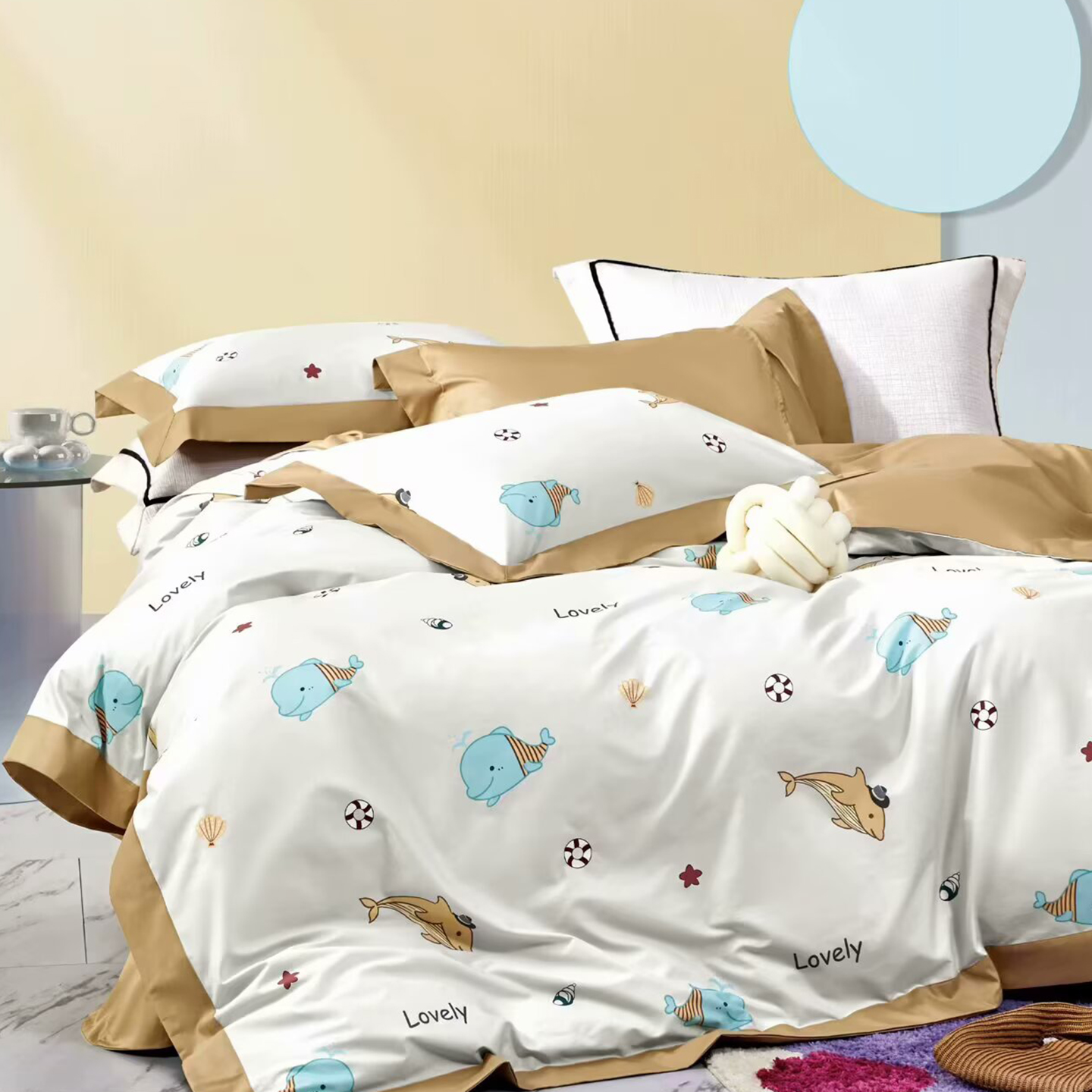 91家纺网 家纺一手货源 找家纺 （总）未来家居 2025新款UD活性印染铂金贡缎长绒棉四件套