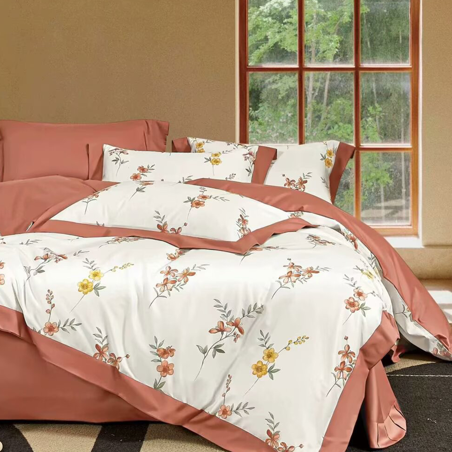 91家纺网 家纺一手货源 找家纺 （总）未来家居 2025新款UD活性印染铂金贡缎长绒棉四件套