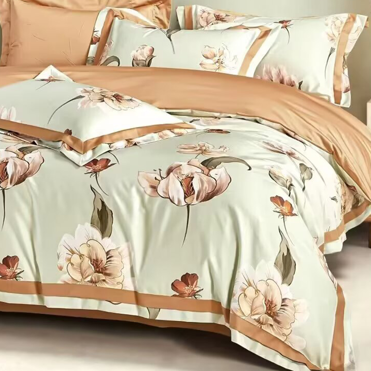 91家纺网 家纺一手货源 找家纺 （总）未来家居 2025新款优帝100支贡缎长绒棉四件套-1