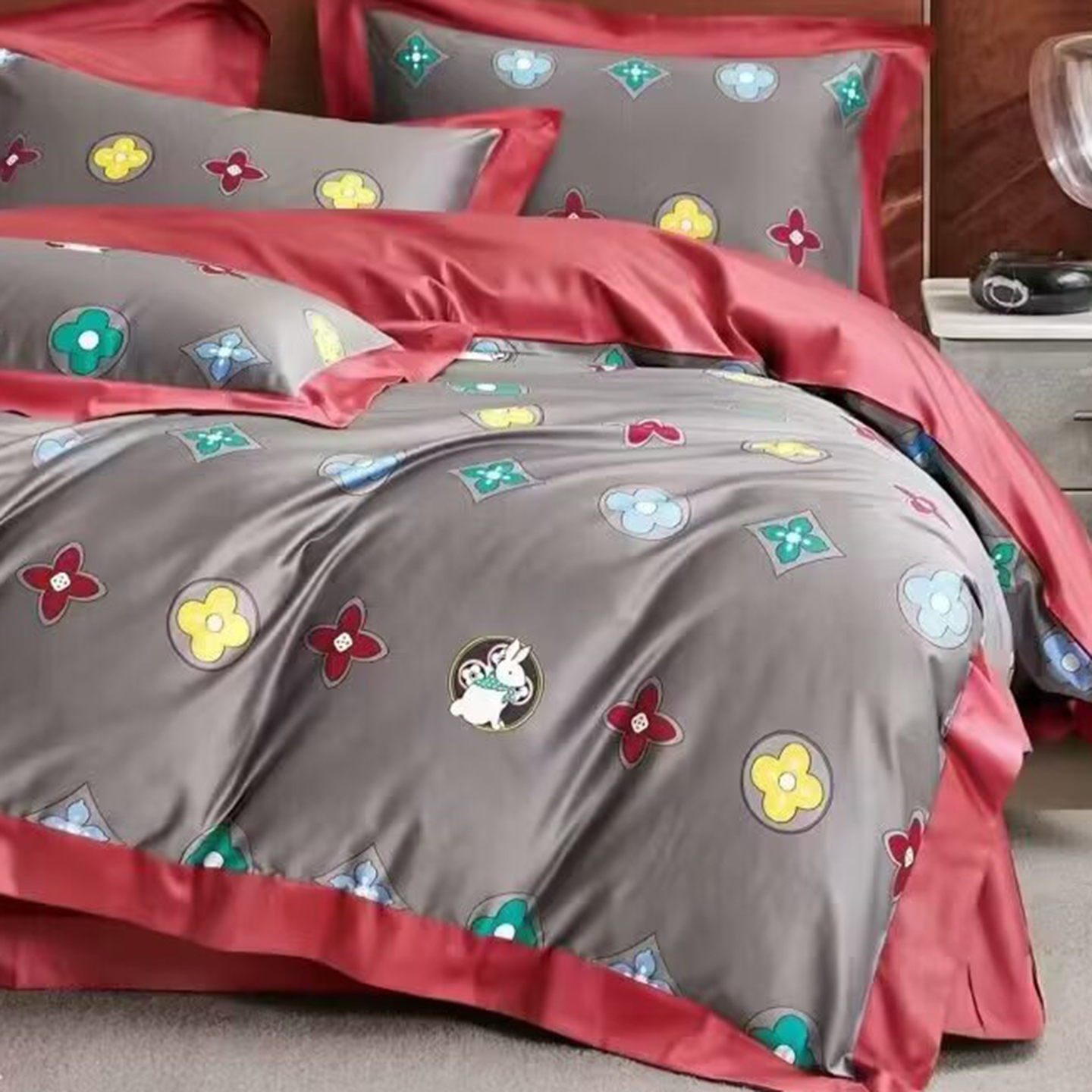 91家纺网 家纺一手货源 找家纺 （总）未来家居 2025新款优帝100支贡缎长绒棉四件套-1