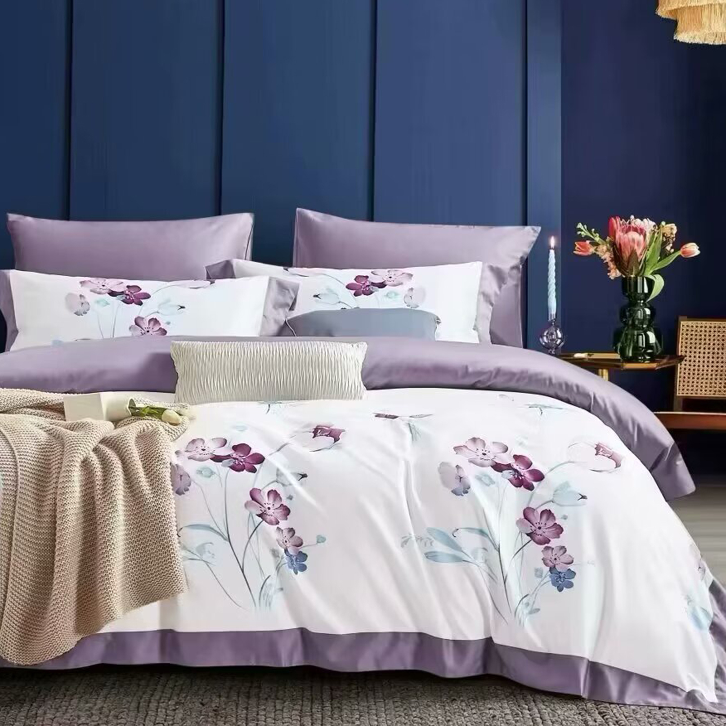 91家纺网 家纺一手货源 找家纺 （总）未来家居 2025新款优帝100支贡缎长绒棉四件套-1