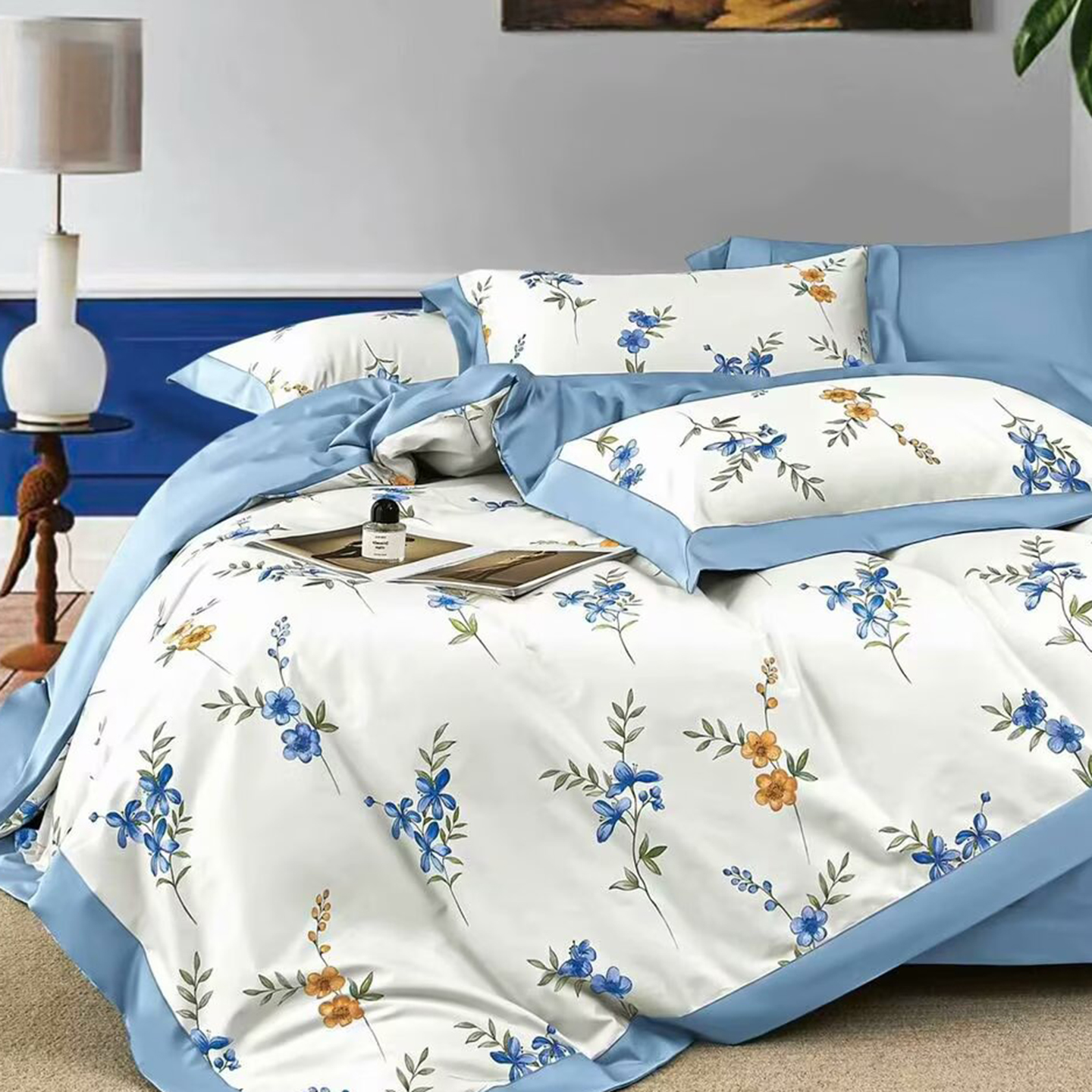 91家纺网 家纺一手货源 找家纺 （总）未来家居 2025新款UD活性印染铂金贡缎长绒棉四件套