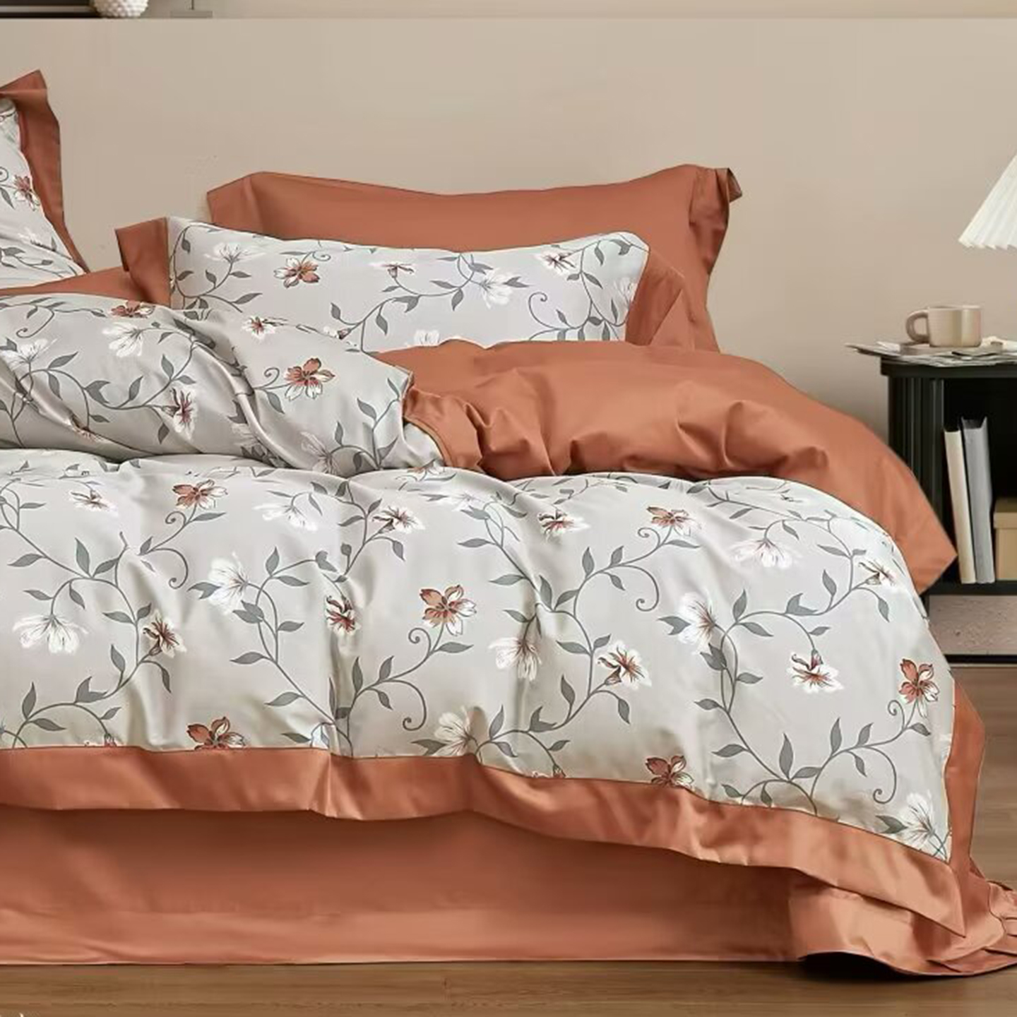 91家纺网 家纺一手货源 找家纺 （总）未来家居 2025新款优帝100支贡缎长绒棉四件套-1