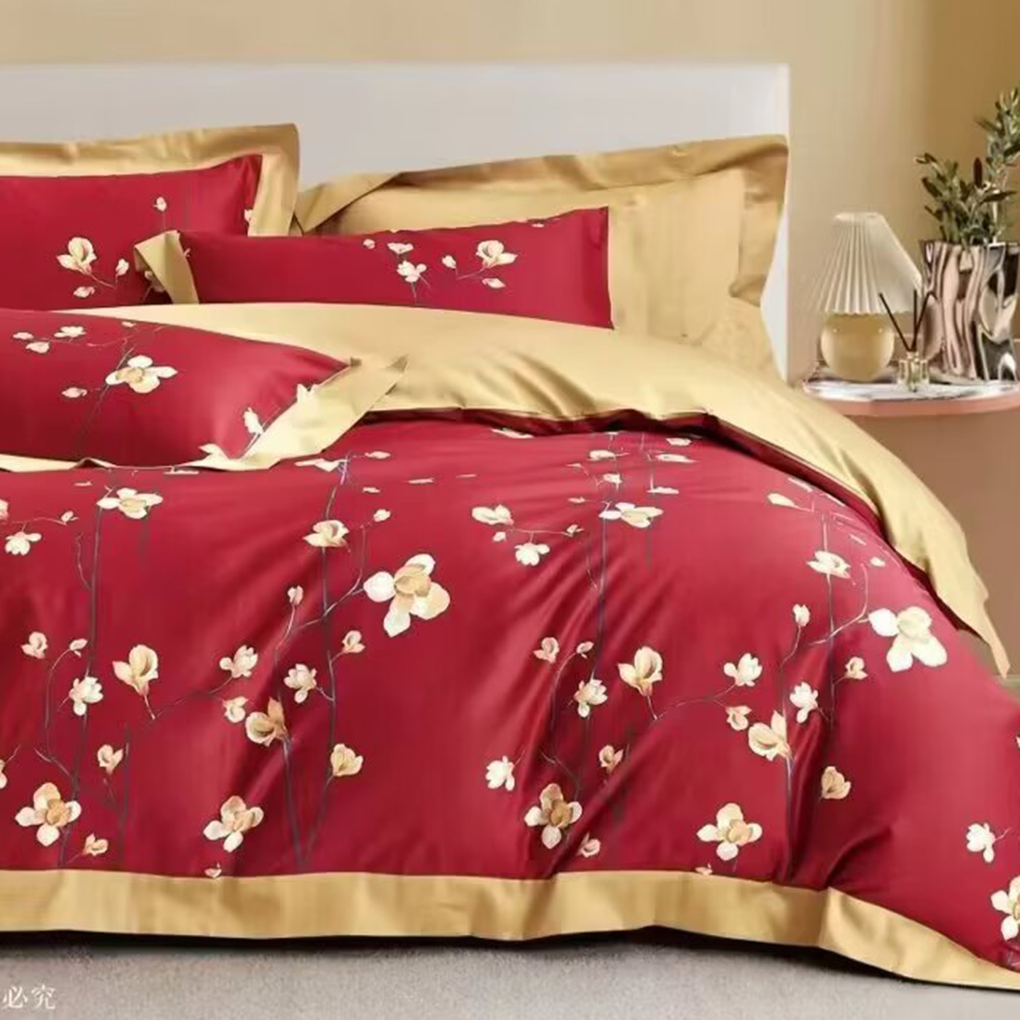 91家纺网 家纺一手货源 找家纺 （总）未来家居 2025新款优帝100支贡缎长绒棉四件套-1