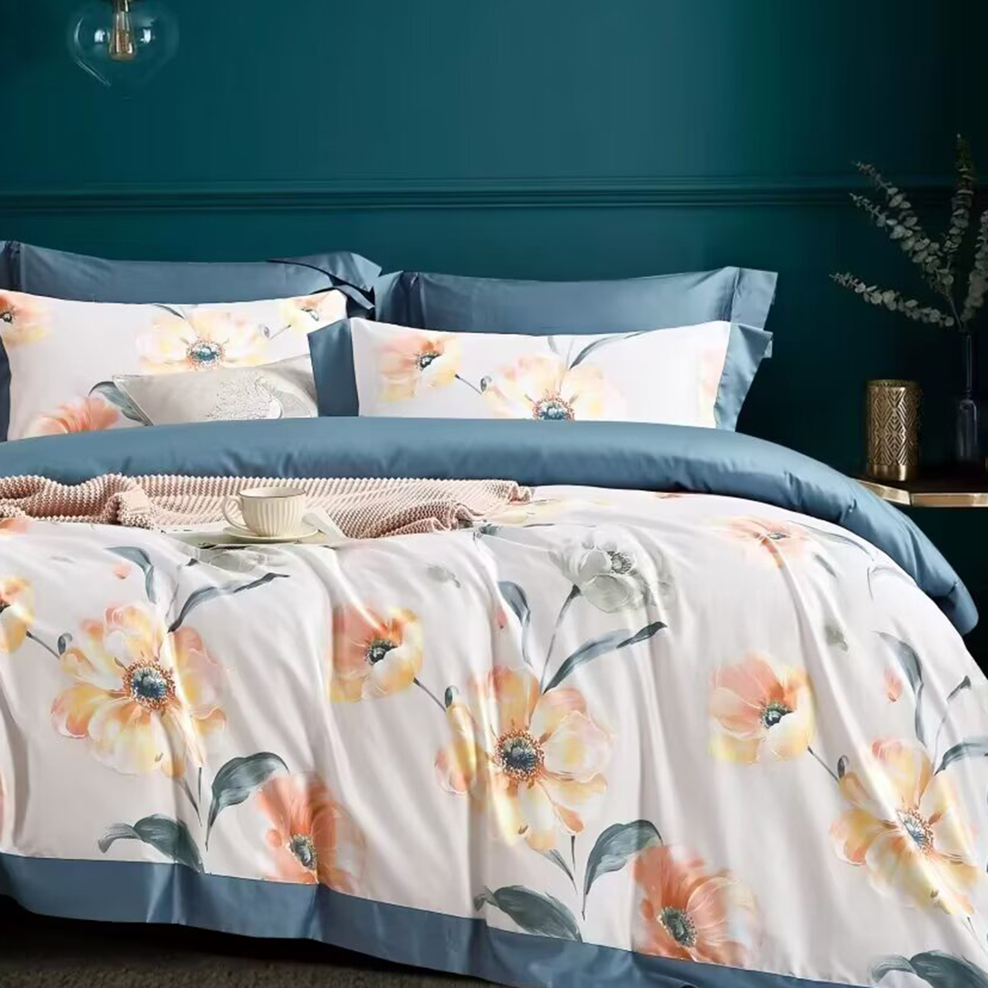 91家纺网 家纺一手货源 找家纺 （总）未来家居 2025新款优帝100支贡缎长绒棉四件套-1